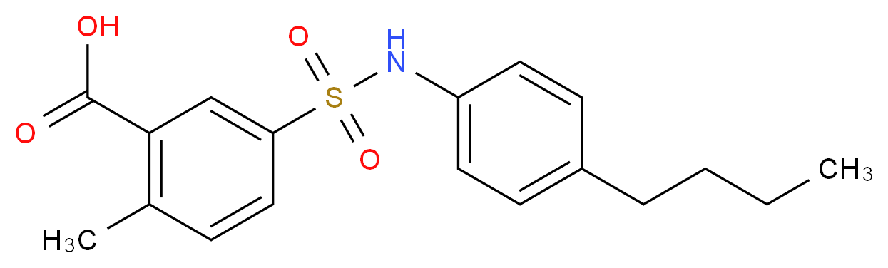 5-(4-Butyl-phenylsulfamoyl)-2-methyl-benzoic acid_Molecular_structure_CAS_)