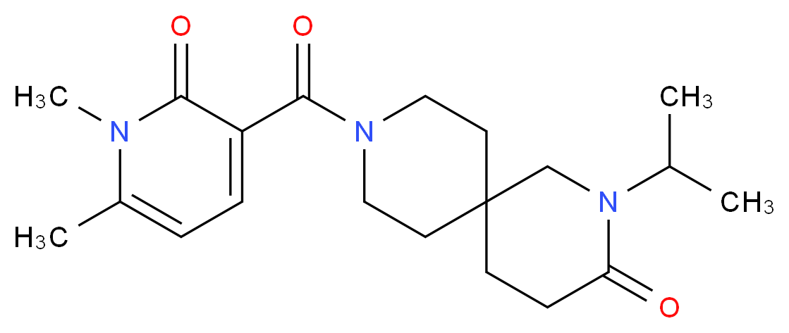 9-[(1,6-dimethyl-2-oxo-1,2-dihydropyridin-3-yl)carbonyl]-2-isopropyl-2,9-diazaspiro[5.5]undecan-3-one_Molecular_structure_CAS_)