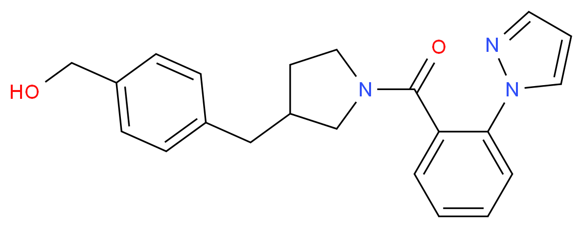 [4-({1-[2-(1H-pyrazol-1-yl)benzoyl]pyrrolidin-3-yl}methyl)phenyl]methanol_Molecular_structure_CAS_)