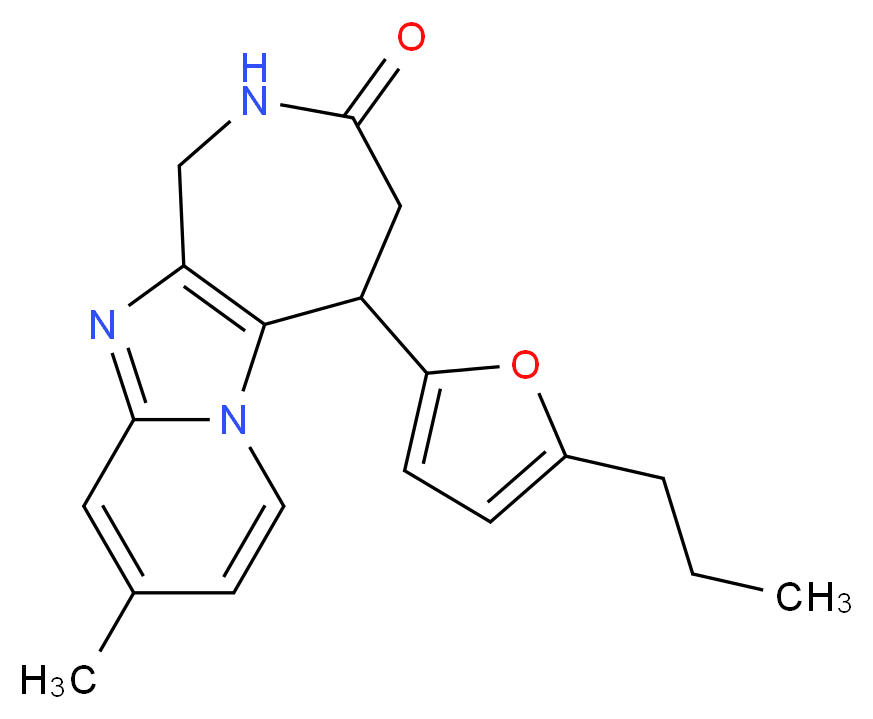 9-methyl-5-(5-propyl-2-furyl)-1,2,4,5-tetrahydro-3H-pyrido[1',2':1,2]imidazo[4,5-c]azepin-3-one_Molecular_structure_CAS_)