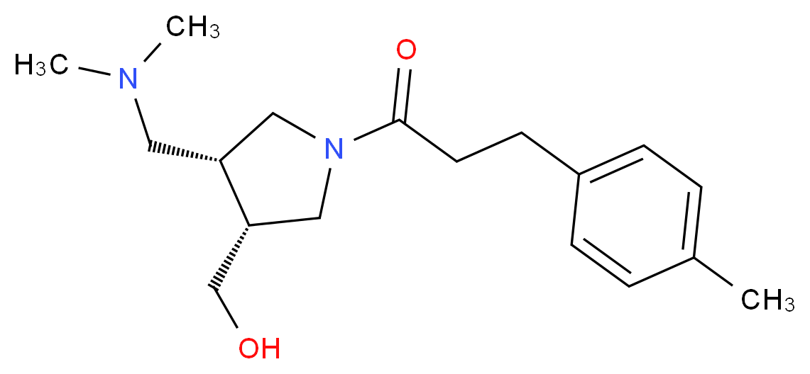 {(3R*,4R*)-4-[(dimethylamino)methyl]-1-[3-(4-methylphenyl)propanoyl]pyrrolidin-3-yl}methanol_Molecular_structure_CAS_)