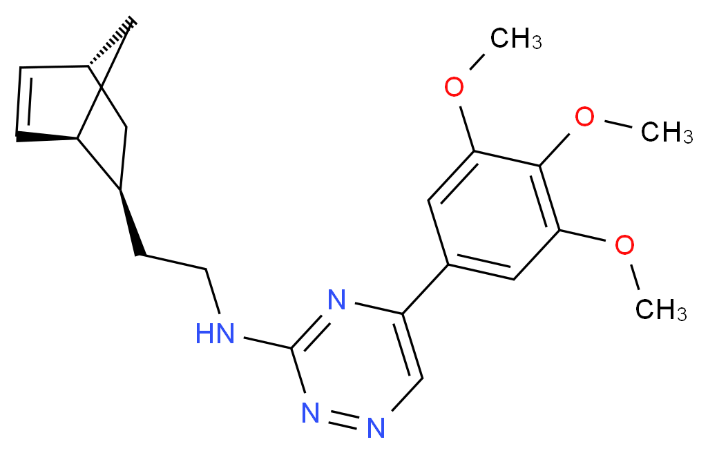 N-{2-[(1S*,2S*,4S*)-bicyclo[2.2.1]hept-5-en-2-yl]ethyl}-5-(3,4,5-trimethoxyphenyl)-1,2,4-triazin-3-amine_Molecular_structure_CAS_)