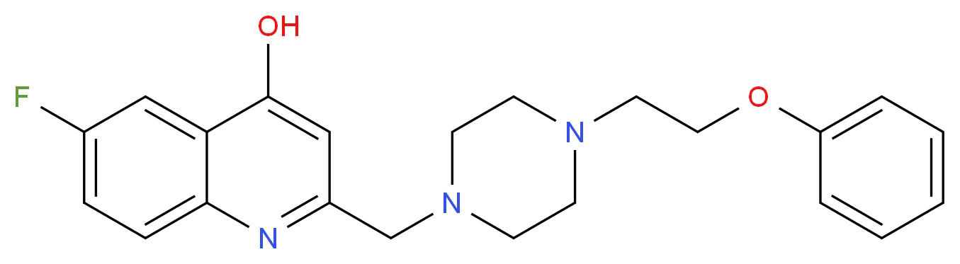6-fluoro-2-{[4-(2-phenoxyethyl)piperazin-1-yl]methyl}quinolin-4-ol_Molecular_structure_CAS_)