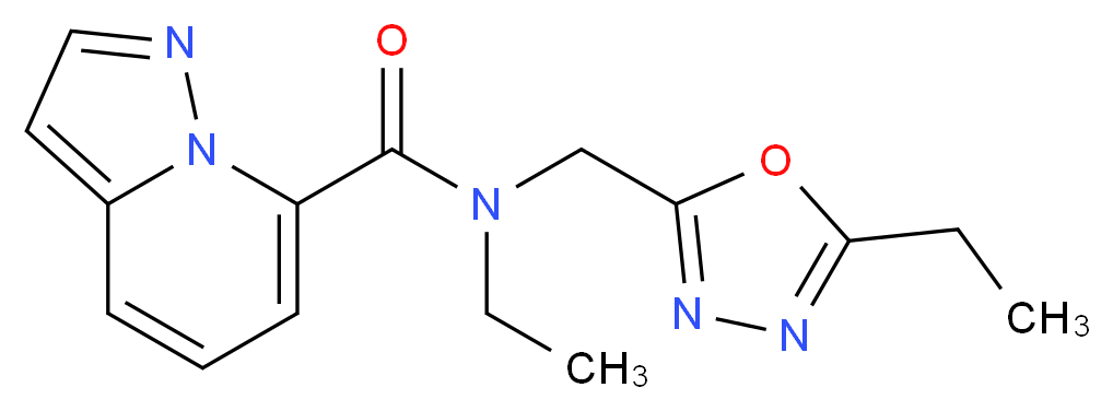 N-ethyl-N-[(5-ethyl-1,3,4-oxadiazol-2-yl)methyl]pyrazolo[1,5-a]pyridine-7-carboxamide_Molecular_structure_CAS_)