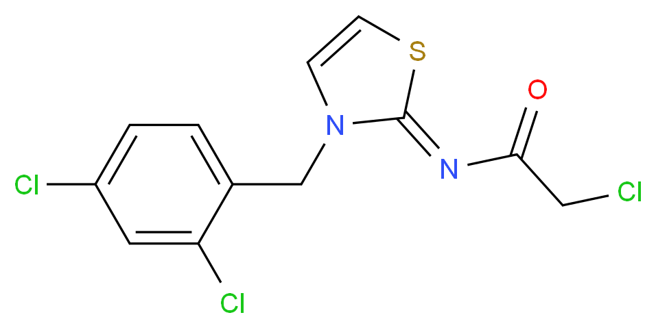 2-chloro-N-[(2Z)-3-(2,4-dichlorobenzyl)-1,3-thiazol-2(3H)-ylidene]acetamide_Molecular_structure_CAS_)