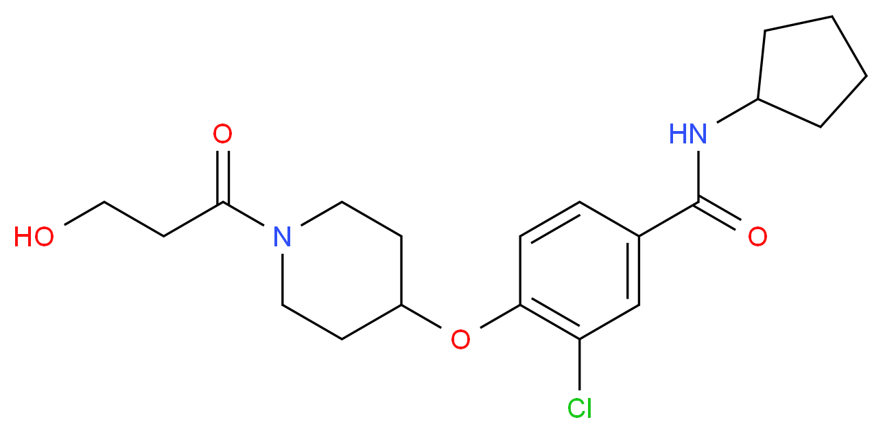 3-chloro-N-cyclopentyl-4-{[1-(3-hydroxypropanoyl)piperidin-4-yl]oxy}benzamide_Molecular_structure_CAS_)