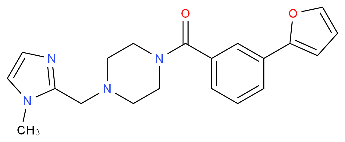 1-[3-(2-furyl)benzoyl]-4-[(1-methyl-1H-imidazol-2-yl)methyl]piperazine_Molecular_structure_CAS_)