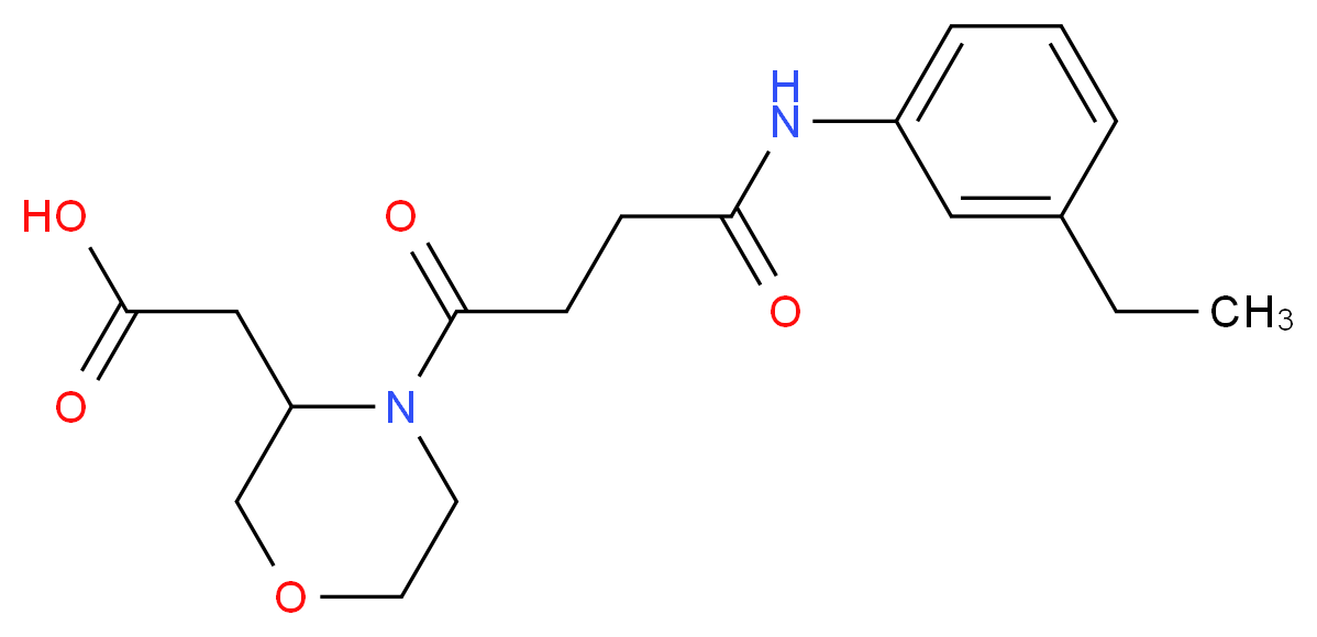 (4-{4-[(3-ethylphenyl)amino]-4-oxobutanoyl}morpholin-3-yl)acetic acid_Molecular_structure_CAS_)
