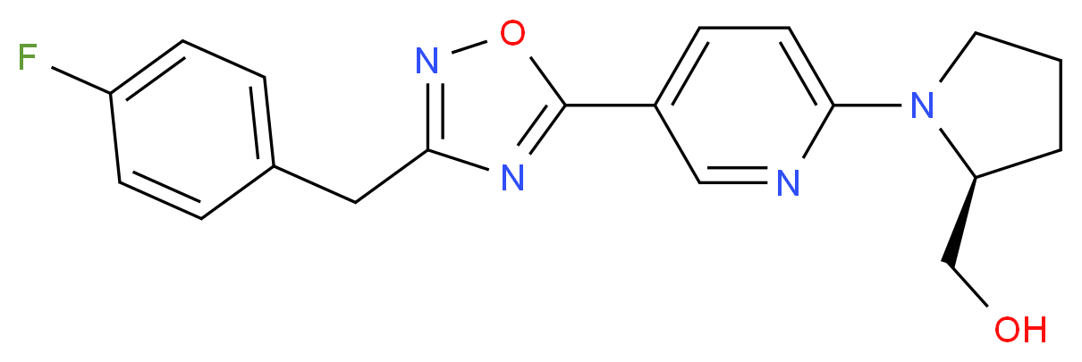 ((2S)-1-{5-[3-(4-fluorobenzyl)-1,2,4-oxadiazol-5-yl]-2-pyridinyl}-2-pyrrolidinyl)methanol_Molecular_structure_CAS_)