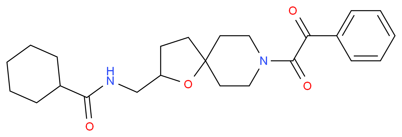 N-{[8-(2-oxo-2-phenylacetyl)-1-oxa-8-azaspiro[4.5]dec-2-yl]methyl}cyclohexanecarboxamide_Molecular_structure_CAS_)