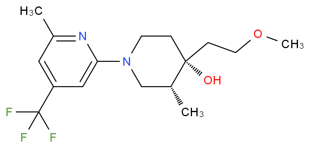 (3R*,4R*)-4-(2-methoxyethyl)-3-methyl-1-[6-methyl-4-(trifluoromethyl)-2-pyridinyl]-4-piperidinol_Molecular_structure_CAS_)