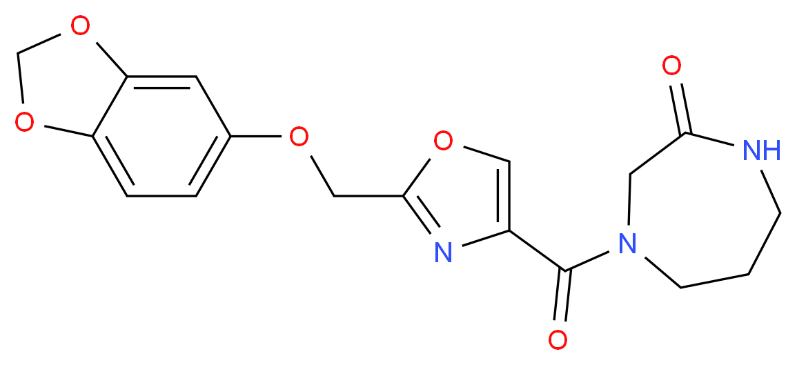 4-({2-[(1,3-benzodioxol-5-yloxy)methyl]-1,3-oxazol-4-yl}carbonyl)-1,4-diazepan-2-one_Molecular_structure_CAS_)