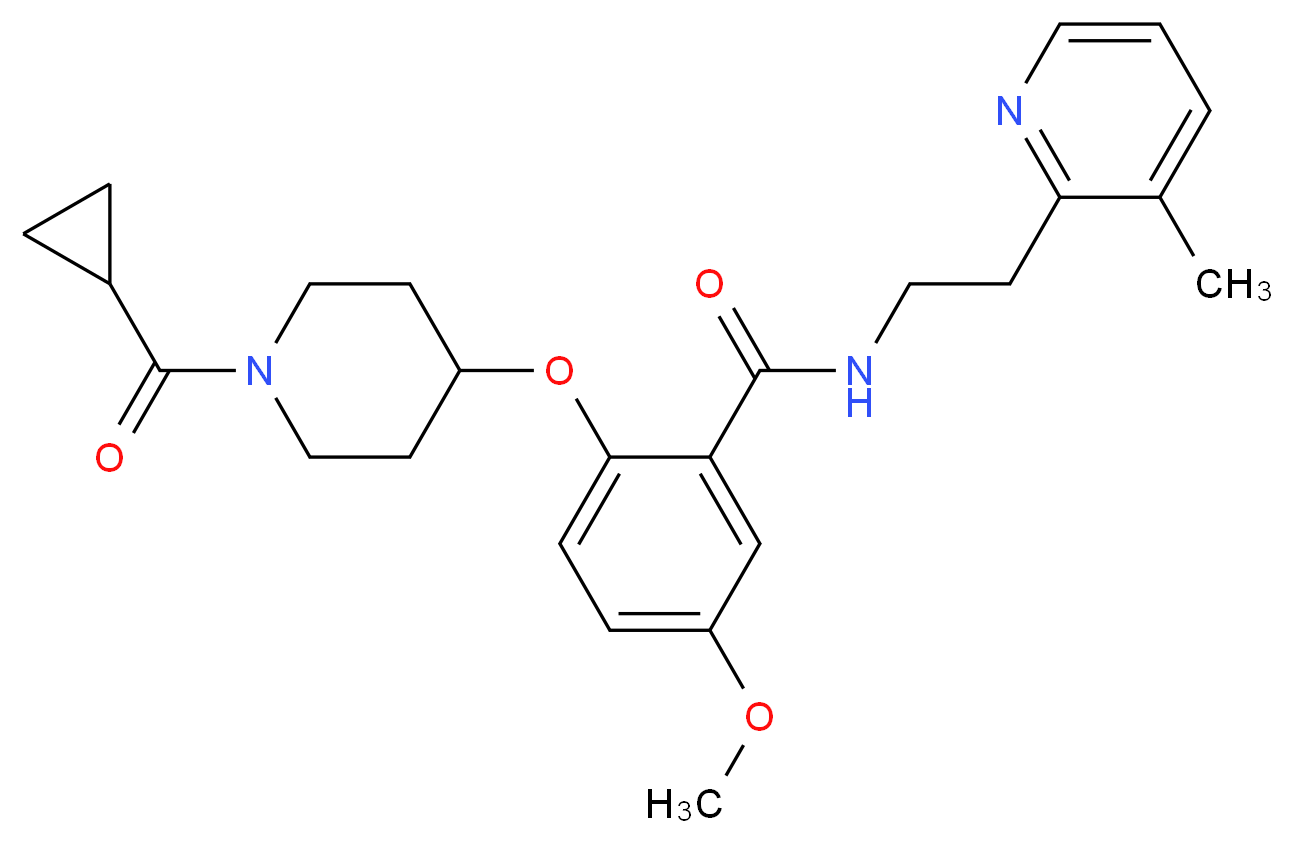 2-{[1-(cyclopropylcarbonyl)-4-piperidinyl]oxy}-5-methoxy-N-[2-(3-methyl-2-pyridinyl)ethyl]benzamide_Molecular_structure_CAS_)