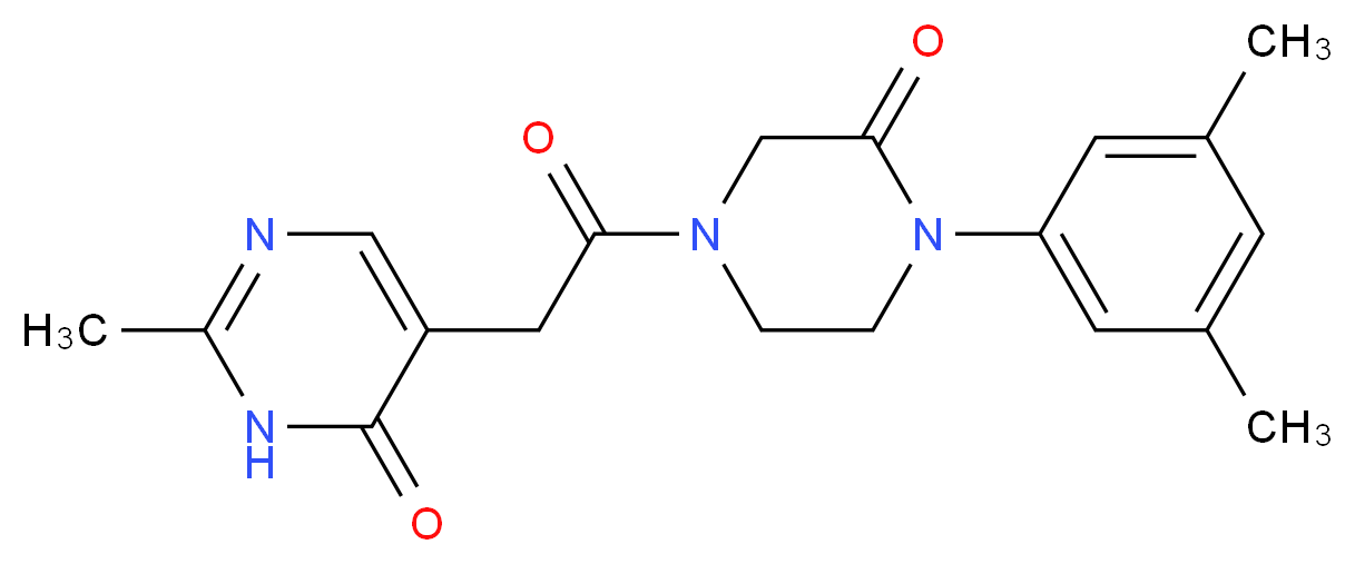 5-{2-[4-(3,5-dimethylphenyl)-3-oxo-1-piperazinyl]-2-oxoethyl}-2-methyl-4(3H)-pyrimidinone_Molecular_structure_CAS_)