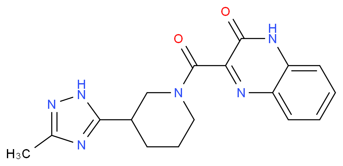 3-{[3-(3-methyl-1H-1,2,4-triazol-5-yl)piperidin-1-yl]carbonyl}quinoxalin-2(1H)-one_Molecular_structure_CAS_)