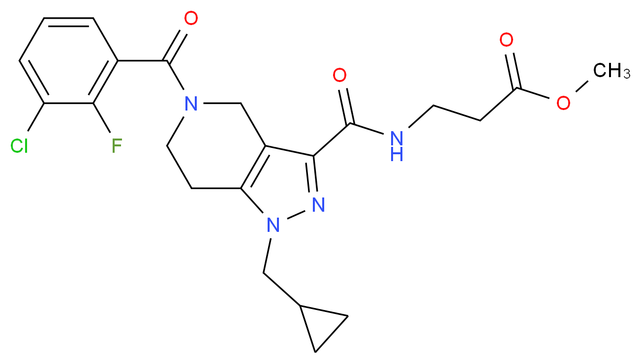 methyl N-{[5-(3-chloro-2-fluorobenzoyl)-1-(cyclopropylmethyl)-4,5,6,7-tetrahydro-1H-pyrazolo[4,3-c]pyridin-3-yl]carbonyl}-beta-alaninate_Molecular_structure_CAS_)