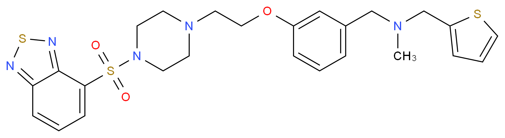 (3-{2-[4-(2,1,3-benzothiadiazol-4-ylsulfonyl)-1-piperazinyl]ethoxy}benzyl)methyl(2-thienylmethyl)amine_Molecular_structure_CAS_)