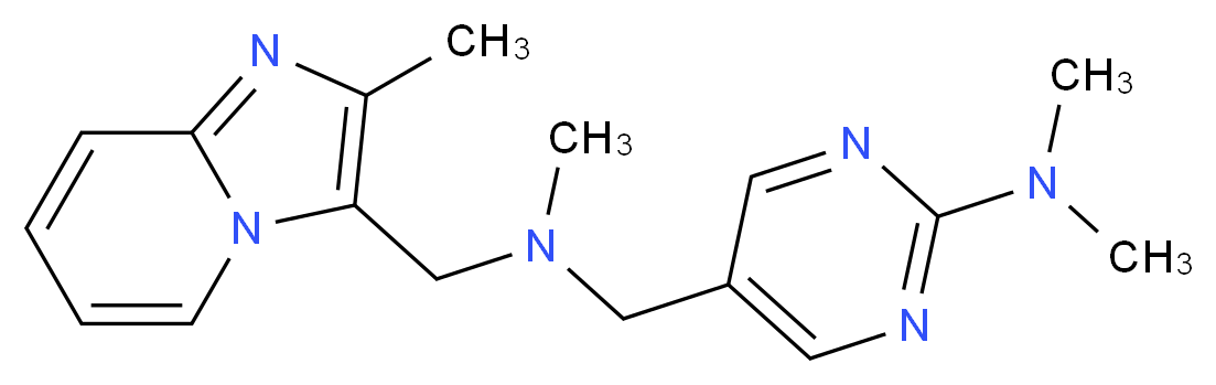 N,N-dimethyl-5-({methyl[(2-methylimidazo[1,2-a]pyridin-3-yl)methyl]amino}methyl)pyrimidin-2-amine_Molecular_structure_CAS_)