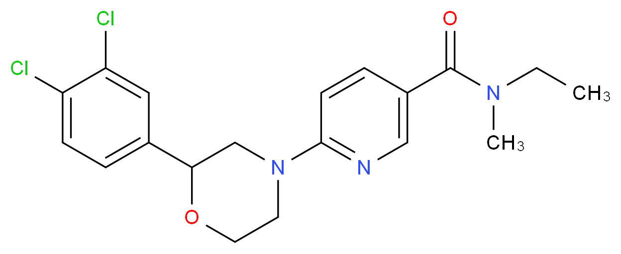 6-[2-(3,4-dichlorophenyl)morpholin-4-yl]-N-ethyl-N-methylnicotinamide_Molecular_structure_CAS_)