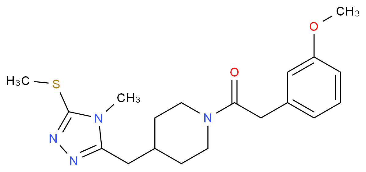 1-[(3-methoxyphenyl)acetyl]-4-{[4-methyl-5-(methylthio)-4H-1,2,4-triazol-3-yl]methyl}piperidine_Molecular_structure_CAS_)