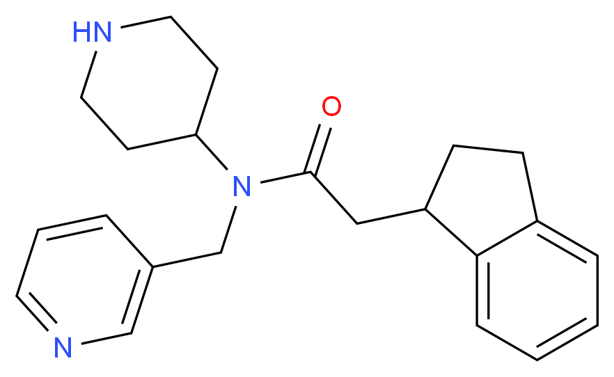 2-(2,3-dihydro-1H-inden-1-yl)-N-4-piperidinyl-N-(3-pyridinylmethyl)acetamide_Molecular_structure_CAS_)