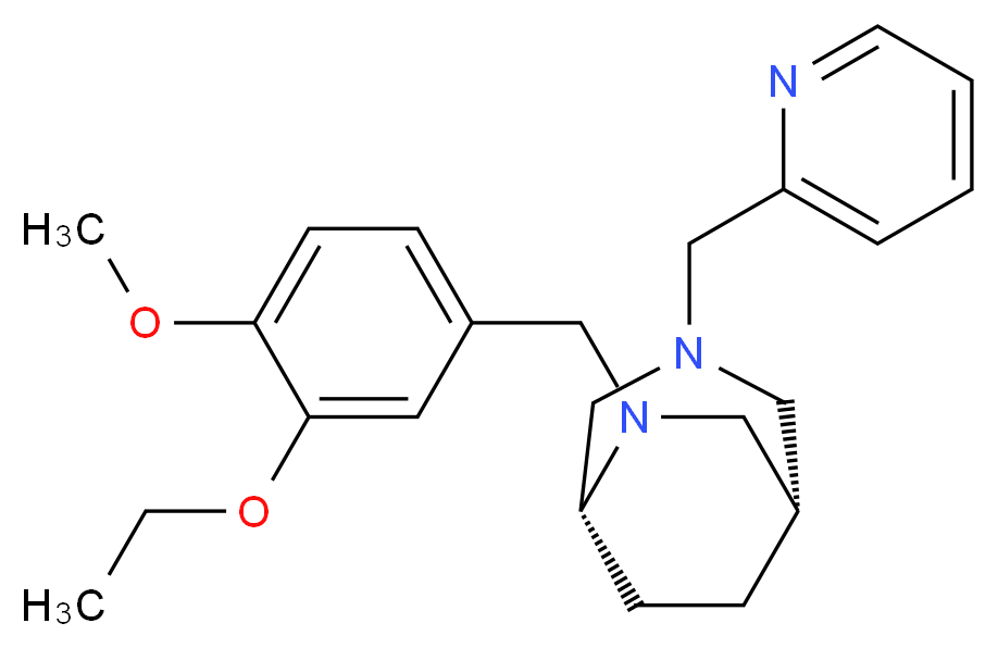 (1S*,5R*)-6-(3-ethoxy-4-methoxybenzyl)-3-(pyridin-2-ylmethyl)-3,6-diazabicyclo[3.2.2]nonane_Molecular_structure_CAS_)
