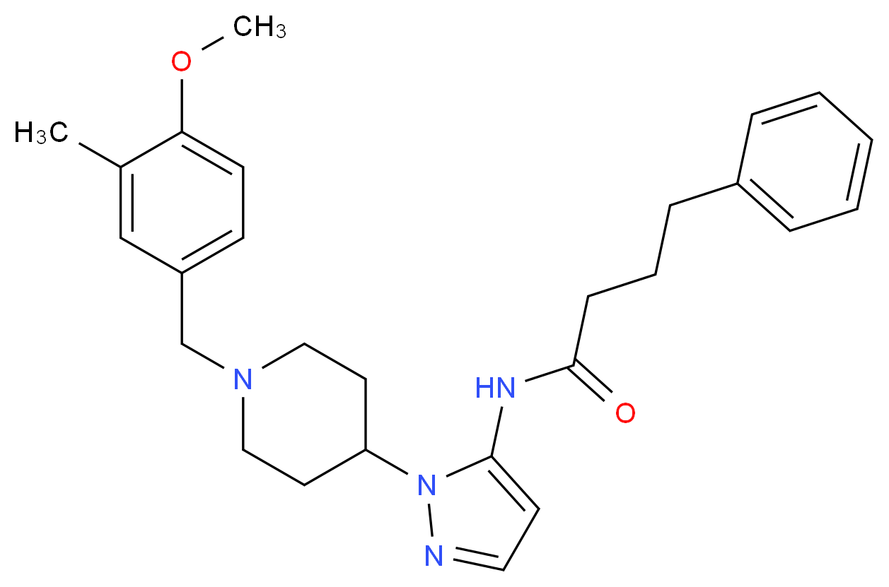 N-{1-[1-(4-methoxy-3-methylbenzyl)-4-piperidinyl]-1H-pyrazol-5-yl}-4-phenylbutanamide_Molecular_structure_CAS_)