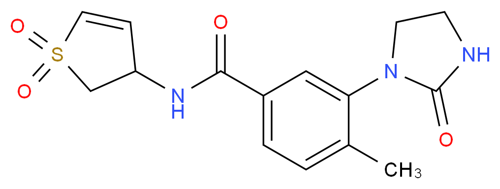 N-(1,1-dioxido-2,3-dihydro-3-thienyl)-4-methyl-3-(2-oxo-1-imidazolidinyl)benzamide_Molecular_structure_CAS_)