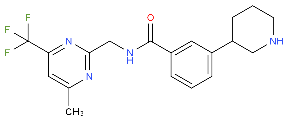 N-{[4-methyl-6-(trifluoromethyl)pyrimidin-2-yl]methyl}-3-piperidin-3-ylbenzamide_Molecular_structure_CAS_)