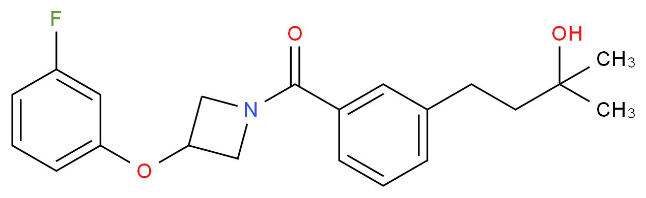 4-(3-{[3-(3-fluorophenoxy)-1-azetidinyl]carbonyl}phenyl)-2-methyl-2-butanol_Molecular_structure_CAS_)