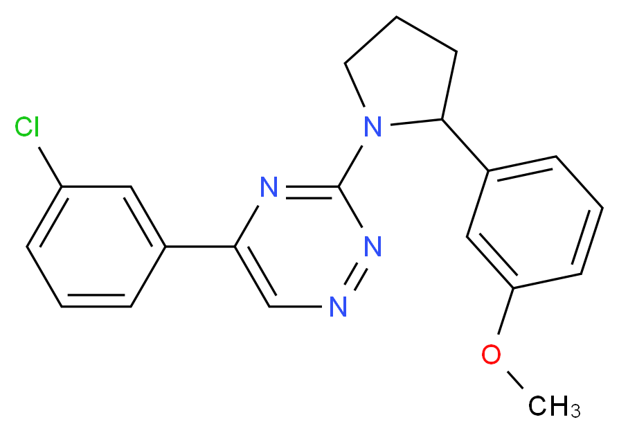 5-(3-chlorophenyl)-3-[2-(3-methoxyphenyl)-1-pyrrolidinyl]-1,2,4-triazine_Molecular_structure_CAS_)