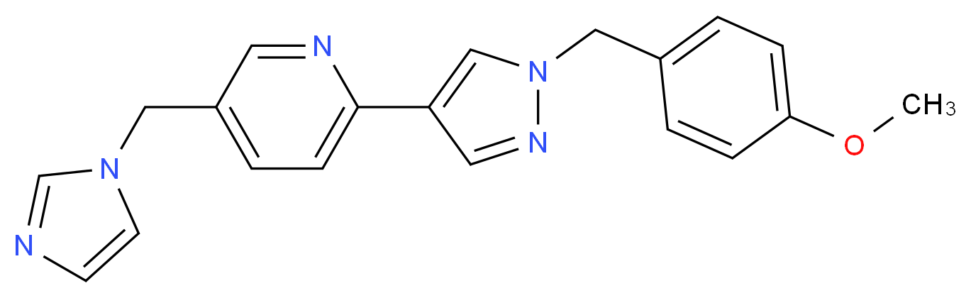 5-(1H-imidazol-1-ylmethyl)-2-[1-(4-methoxybenzyl)-1H-pyrazol-4-yl]pyridine_Molecular_structure_CAS_)