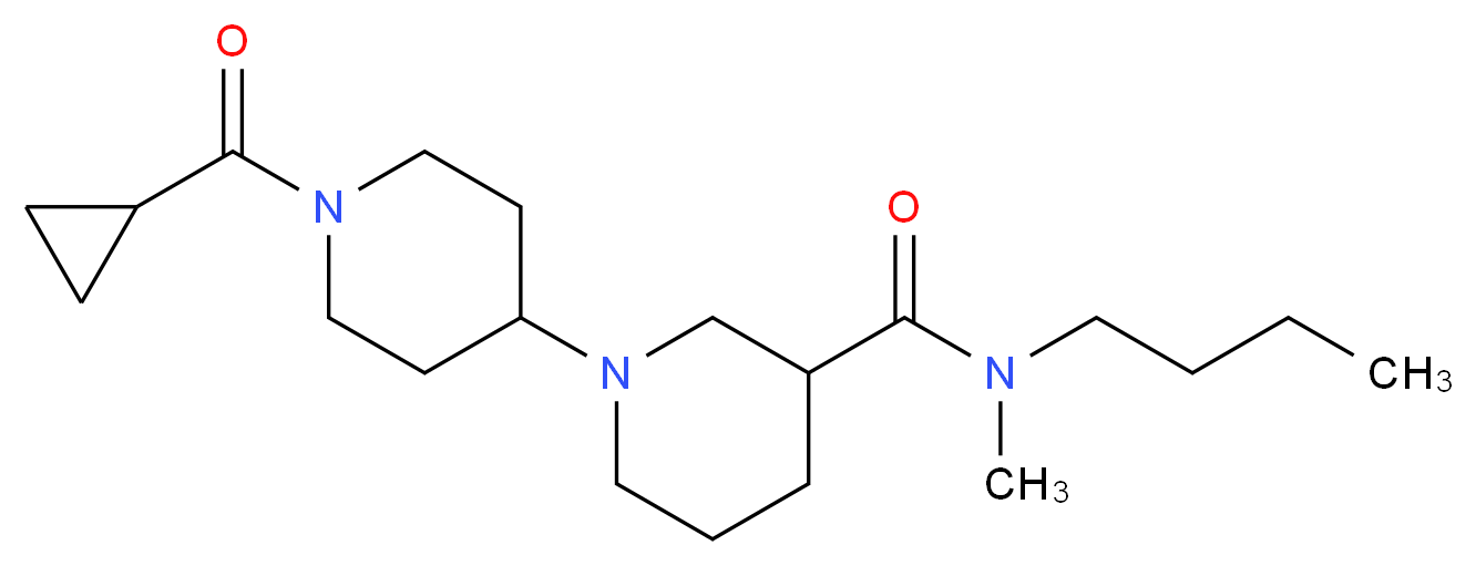 N-butyl-1'-(cyclopropylcarbonyl)-N-methyl-1,4'-bipiperidine-3-carboxamide_Molecular_structure_CAS_)