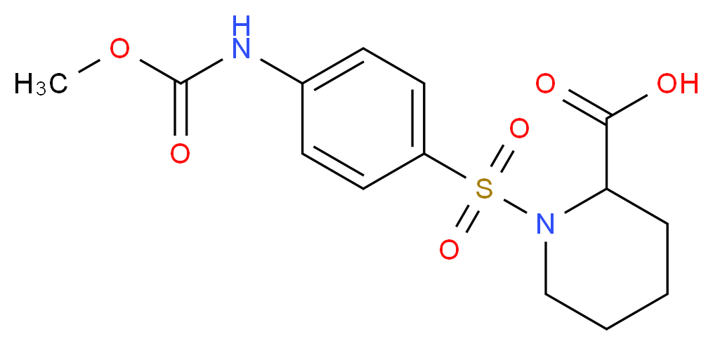 1-(4-Methoxycarbonylamino-benzenesulfonyl)-piperidine-2-carboxylic acid_Molecular_structure_CAS_)