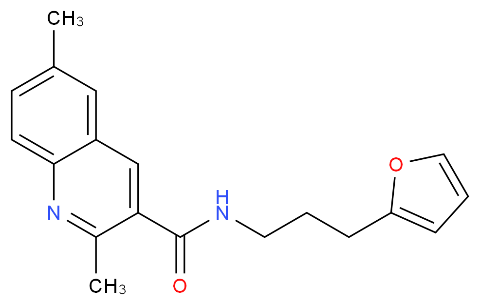 N-[3-(2-furyl)propyl]-2,6-dimethylquinoline-3-carboxamide_Molecular_structure_CAS_)