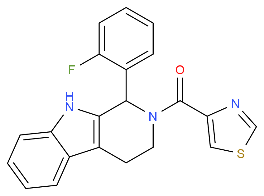 1-(2-fluorophenyl)-2-(1,3-thiazol-4-ylcarbonyl)-2,3,4,9-tetrahydro-1H-beta-carboline_Molecular_structure_CAS_)