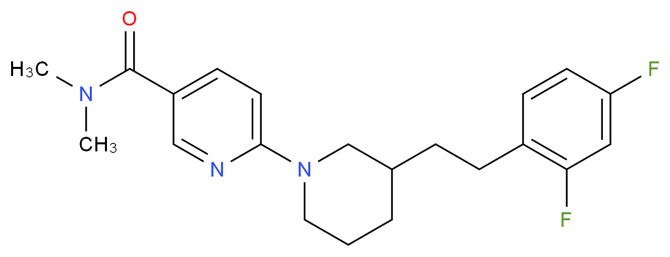 6-{3-[2-(2,4-difluorophenyl)ethyl]-1-piperidinyl}-N,N-dimethylnicotinamide_Molecular_structure_CAS_)