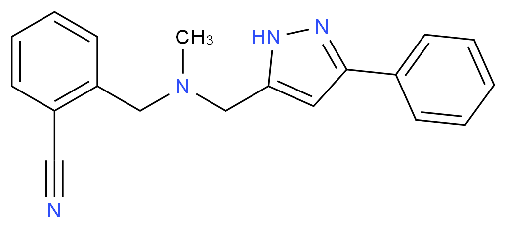 2-({methyl[(3-phenyl-1H-pyrazol-5-yl)methyl]amino}methyl)benzonitrile_Molecular_structure_CAS_)