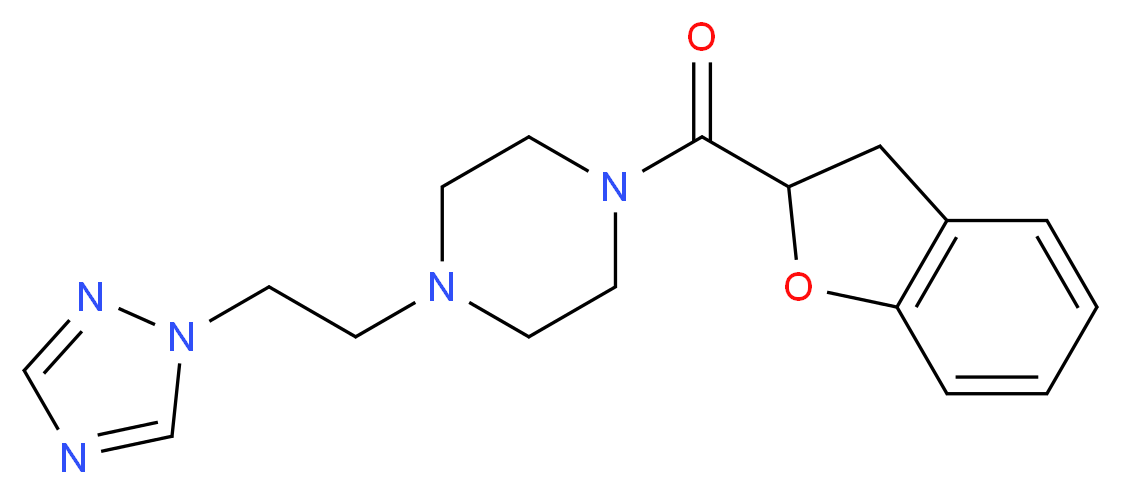 1-(2,3-dihydro-1-benzofuran-2-ylcarbonyl)-4-[2-(1H-1,2,4-triazol-1-yl)ethyl]piperazine_Molecular_structure_CAS_)