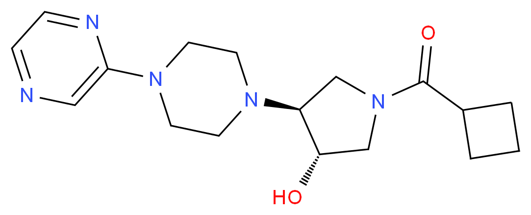 (3S*,4S*)-1-(cyclobutylcarbonyl)-4-[4-(2-pyrazinyl)-1-piperazinyl]-3-pyrrolidinol_Molecular_structure_CAS_)