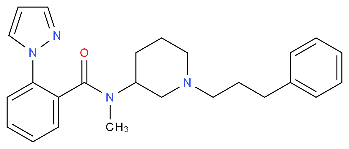 N-methyl-N-[1-(3-phenylpropyl)-3-piperidinyl]-2-(1H-pyrazol-1-yl)benzamide_Molecular_structure_CAS_)