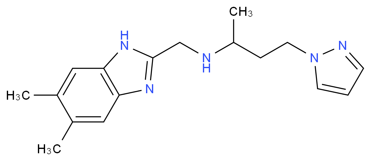 N-[(5,6-dimethyl-1H-benzimidazol-2-yl)methyl]-4-(1H-pyrazol-1-yl)butan-2-amine_Molecular_structure_CAS_)