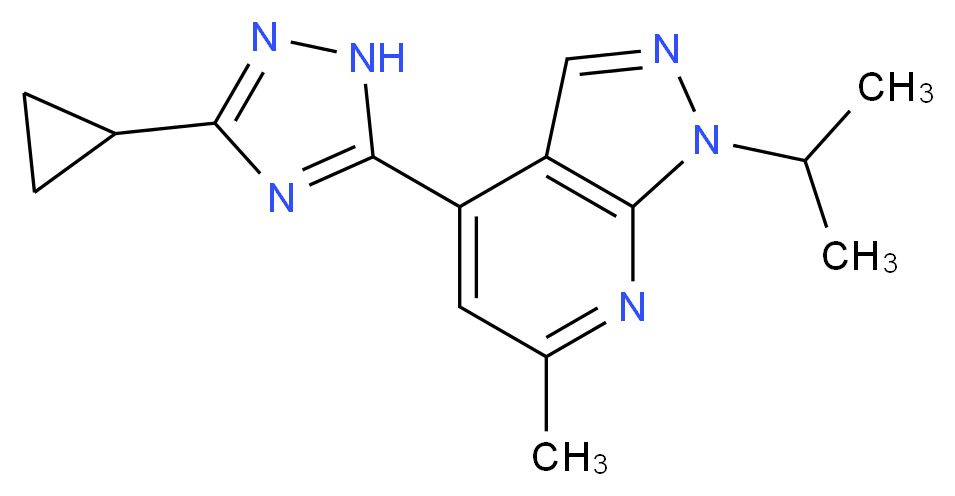 4-(3-cyclopropyl-1H-1,2,4-triazol-5-yl)-1-isopropyl-6-methyl-1H-pyrazolo[3,4-b]pyridine_Molecular_structure_CAS_)