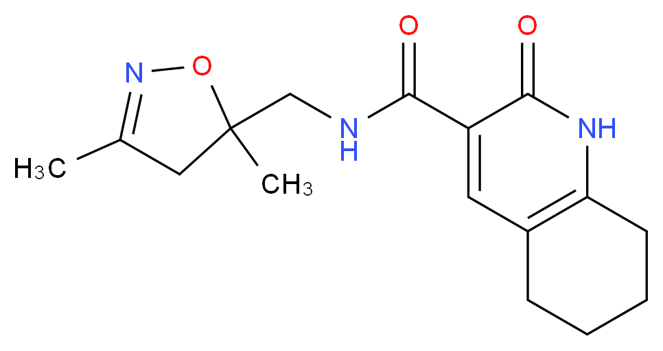 N-[(3,5-dimethyl-4,5-dihydroisoxazol-5-yl)methyl]-2-oxo-1,2,5,6,7,8-hexahydroquinoline-3-carboxamide_Molecular_structure_CAS_)