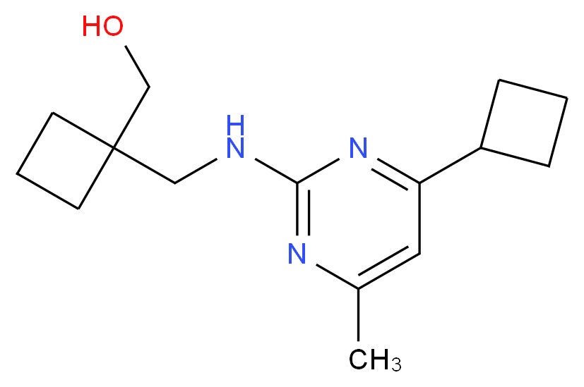 (1-{[(4-cyclobutyl-6-methylpyrimidin-2-yl)amino]methyl}cyclobutyl)methanol_Molecular_structure_CAS_)