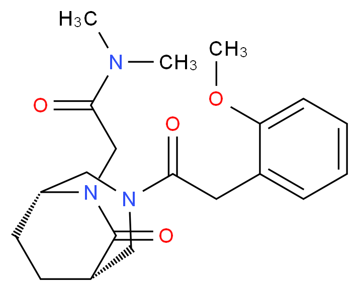 2-{(1S*,5R*)-3-[(2-methoxyphenyl)acetyl]-7-oxo-3,6-diazabicyclo[3.2.2]non-6-yl}-N,N-dimethylacetamide_Molecular_structure_CAS_)