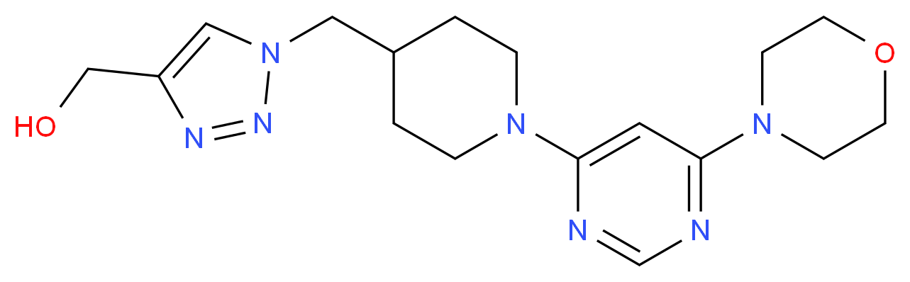 [1-({1-[6-(4-morpholinyl)-4-pyrimidinyl]-4-piperidinyl}methyl)-1H-1,2,3-triazol-4-yl]methanol_Molecular_structure_CAS_)