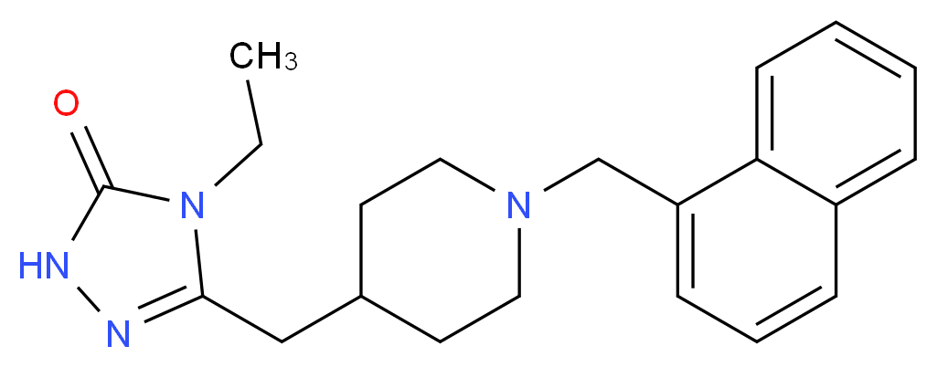4-ethyl-5-{[1-(1-naphthylmethyl)-4-piperidinyl]methyl}-2,4-dihydro-3H-1,2,4-triazol-3-one_Molecular_structure_CAS_)