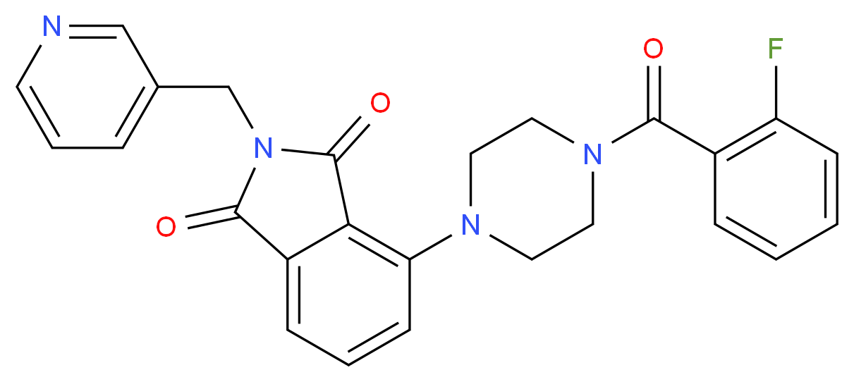 4-[4-(2-fluorobenzoyl)-1-piperazinyl]-2-(3-pyridinylmethyl)-1H-isoindole-1,3(2H)-dione_Molecular_structure_CAS_)