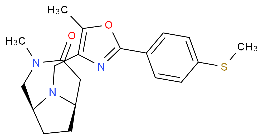 (1S*,6R*)-3-methyl-9-({5-methyl-2-[4-(methylthio)phenyl]-1,3-oxazol-4-yl}methyl)-3,9-diazabicyclo[4.2.1]nonan-4-one_Molecular_structure_CAS_)